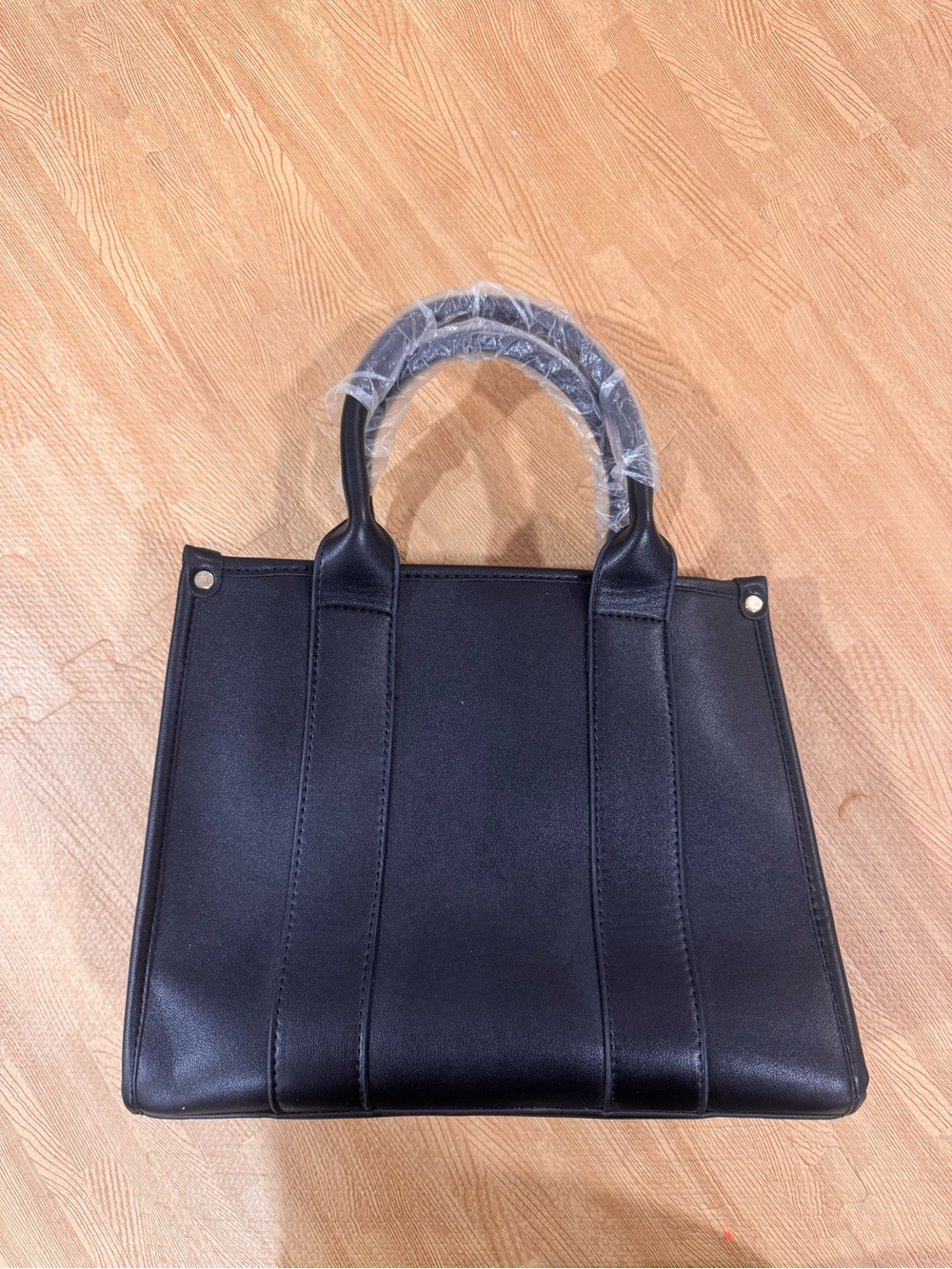 Amazon Black Structured Tote with Top Handles and crossbody strap NWT